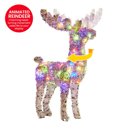 Christabelle 112cm Animated Reindeer Christmas LED Lights Indoor Outdoor Yard Statue Decoration - Image 4