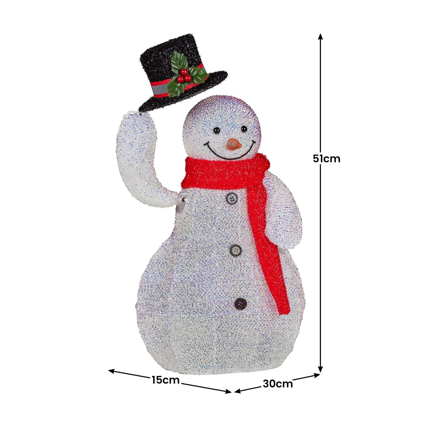 Christabelle 51cm Animated Snowman Christmas Display Decoration Led Lights Xmas - Image 3