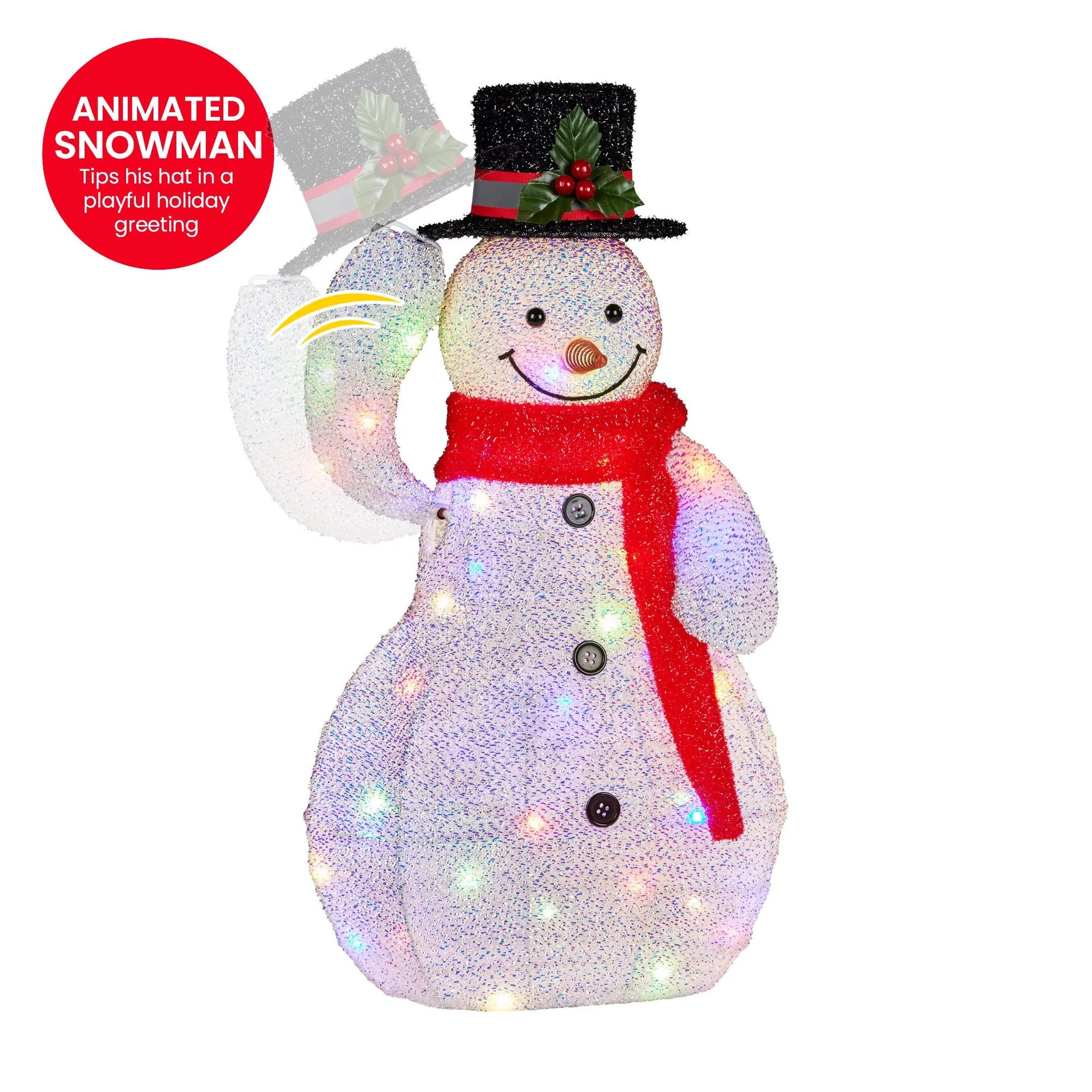Christabelle 51cm Animated Snowman Christmas Display Decoration Led Lights Xmas - Image 4