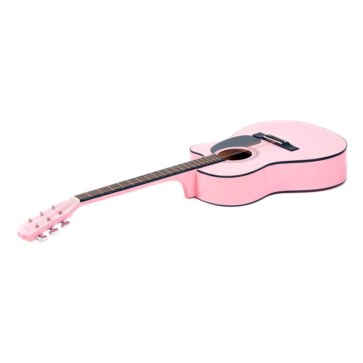 Karrera Acoustic Cutaway 40in Guitar - Pink - Image 3