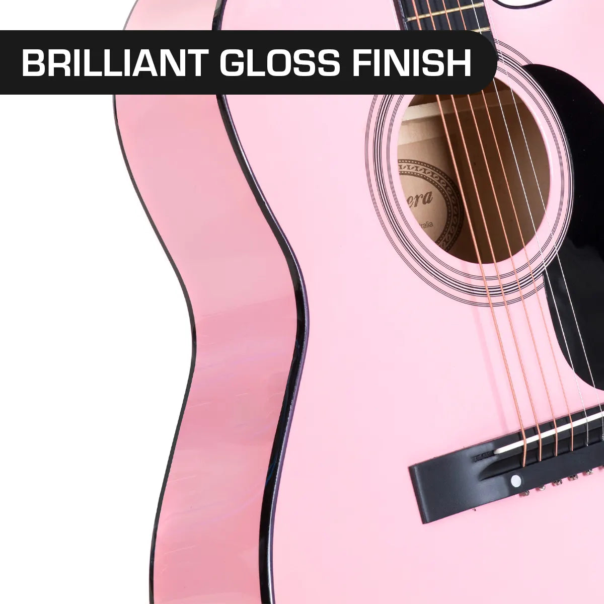 Karrera Acoustic Cutaway 40in Guitar - Pink - Image 4