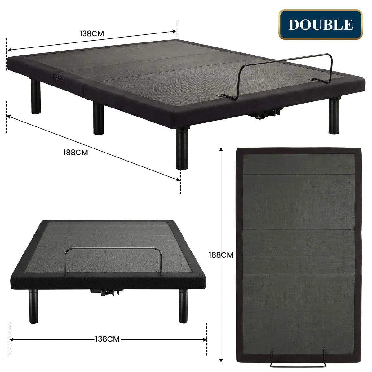 Therapedic Advance Double Adjustable Bed Frame Base with Head Tilt, Massage, USB & Wireless Remote - Image 3