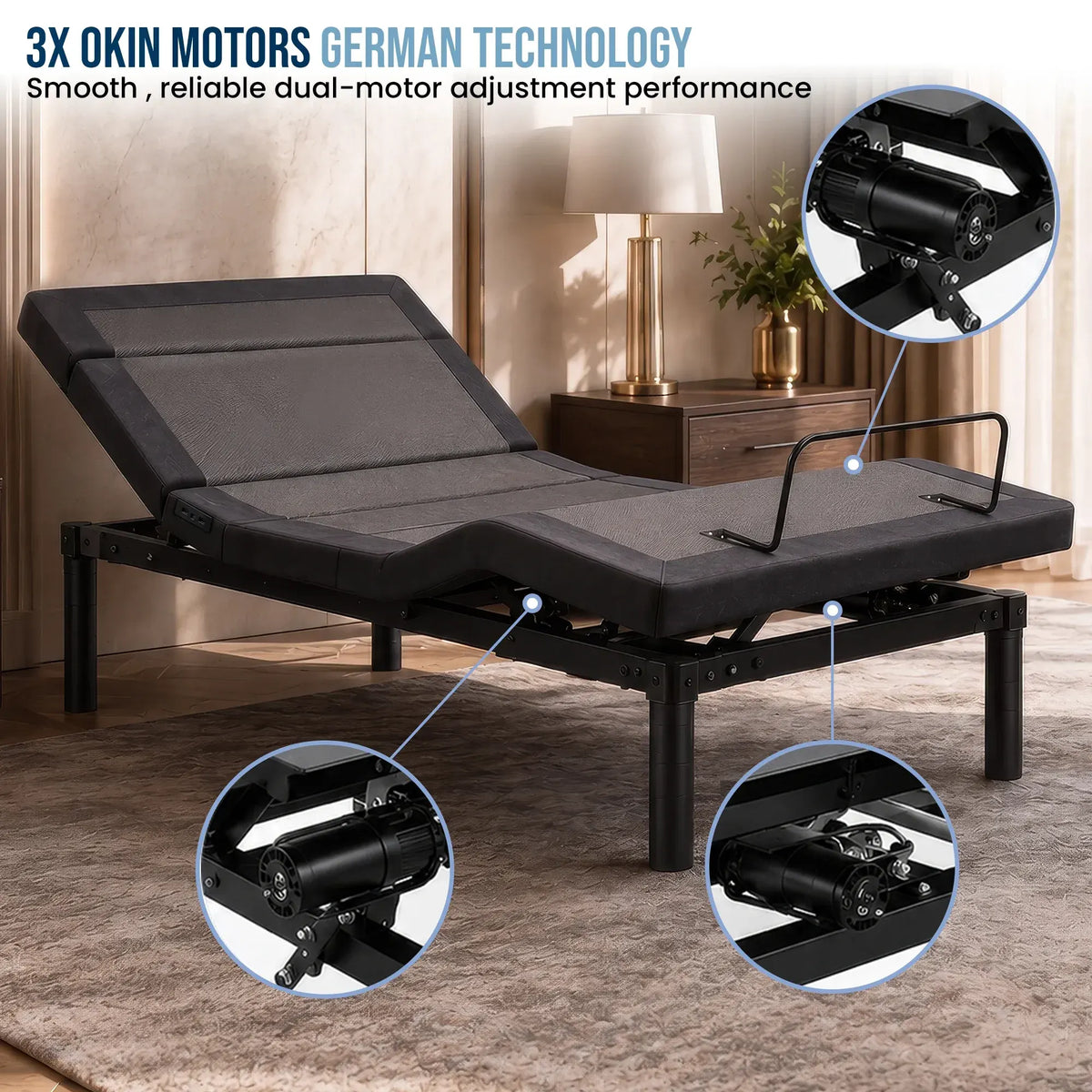 Therapedic Advance Long Single Adjustable Bed Frame Base with Head Tilt, Massage, USB & Wireless Remote - Image 7