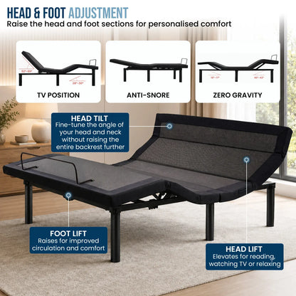 Therapedic Kinetic Advance Adjustable Queen Bed Base with Head Tilt - Image 6