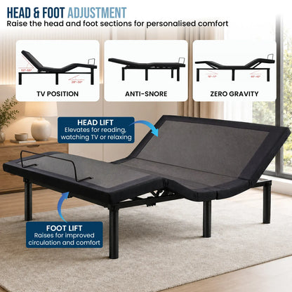 Therapedic Motion Adjustable Queen Bed Base with Wireless Remote - Image 5