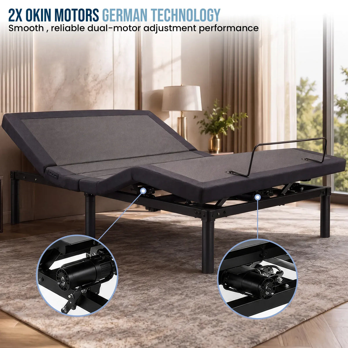 Therapedic Versa Electric Queen Adjustable Bed Base Frame with Massage Dual Motor Zero Gravity & Wireless Remote - Image 7