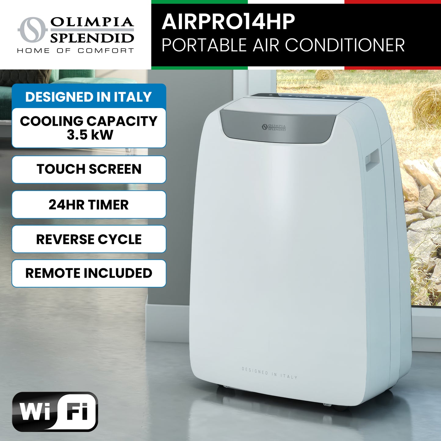 Olimpia Splendid 3.5kW Portable Air Conditioner with Wifi & Remote AIRPRO14HP - Image 2