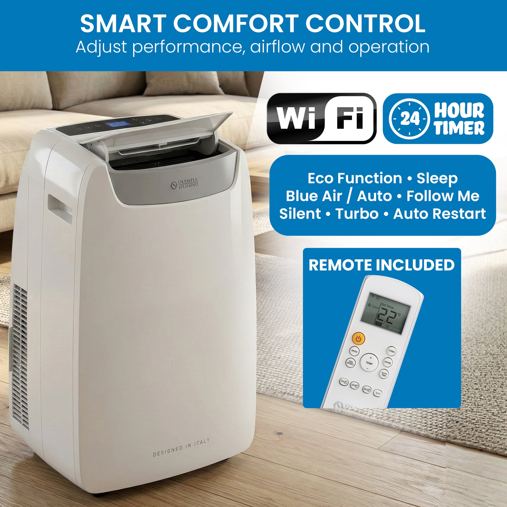 Olimpia Splendid 3.5kW Portable Air Conditioner with Wifi & Remote AIRPRO14HP - Image 8