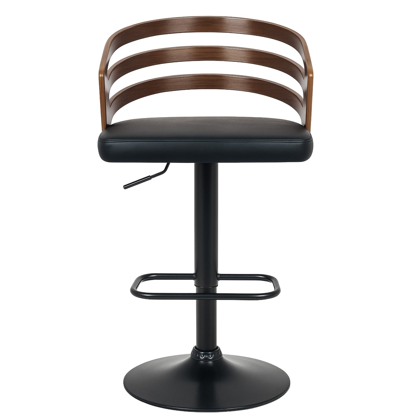 Sarantino Bentwood Walnut Barstool Leather Seat And Metal Base - Image 2
