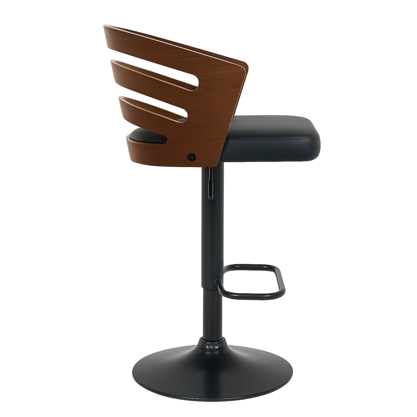 Sarantino Bentwood Walnut Barstool Leather Seat And Metal Base - Image 4