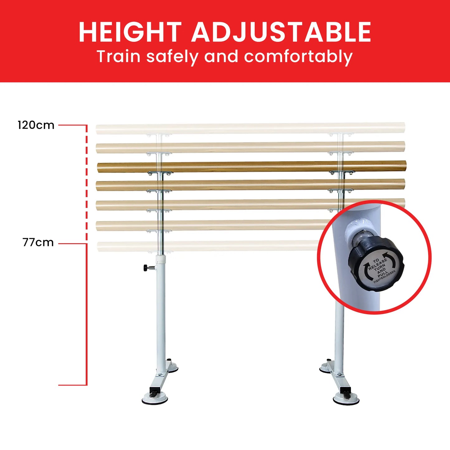 Powertrain Freestanding Ballet Barre - 1.5m - Image 4