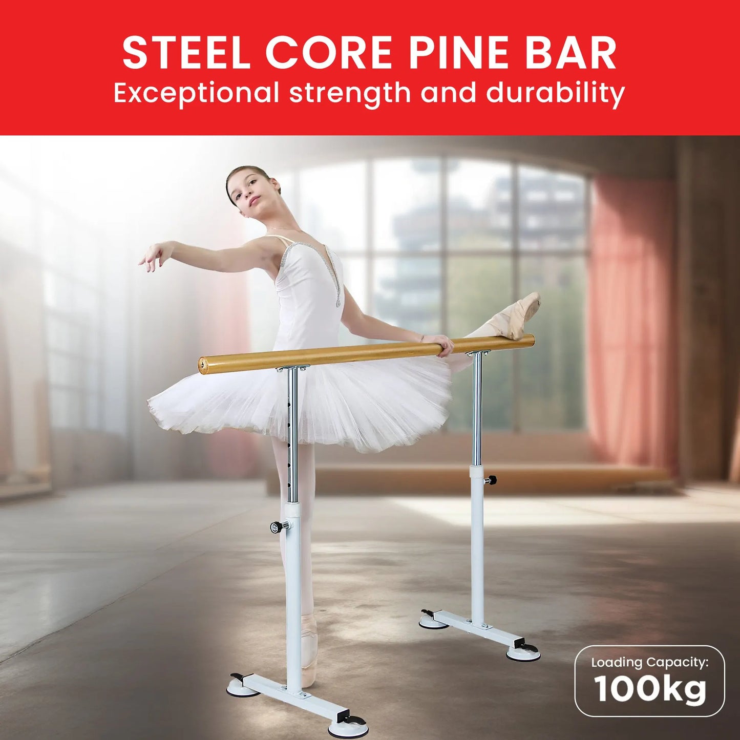 Powertrain Freestanding Ballet Barre - 1.5m - Image 5