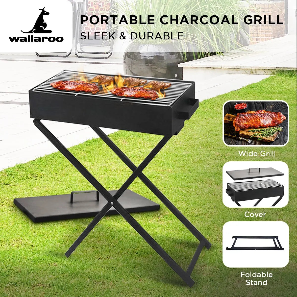 Wallaroo Charcoal BBQ Grill - Adjustable Height - Image 3