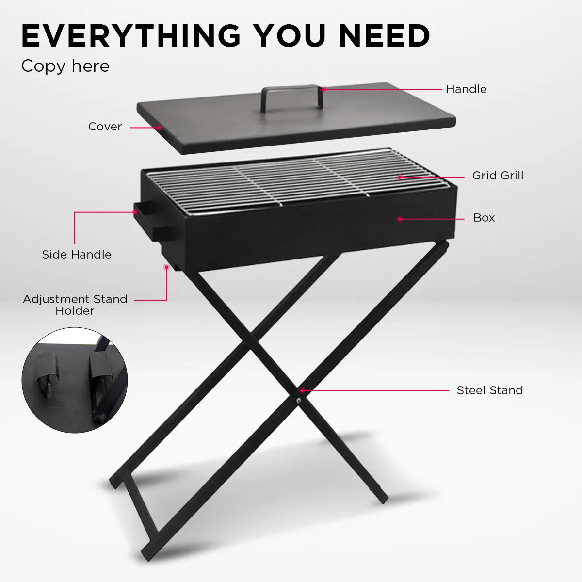 Wallaroo Charcoal BBQ Grill - Adjustable Height - Image 5