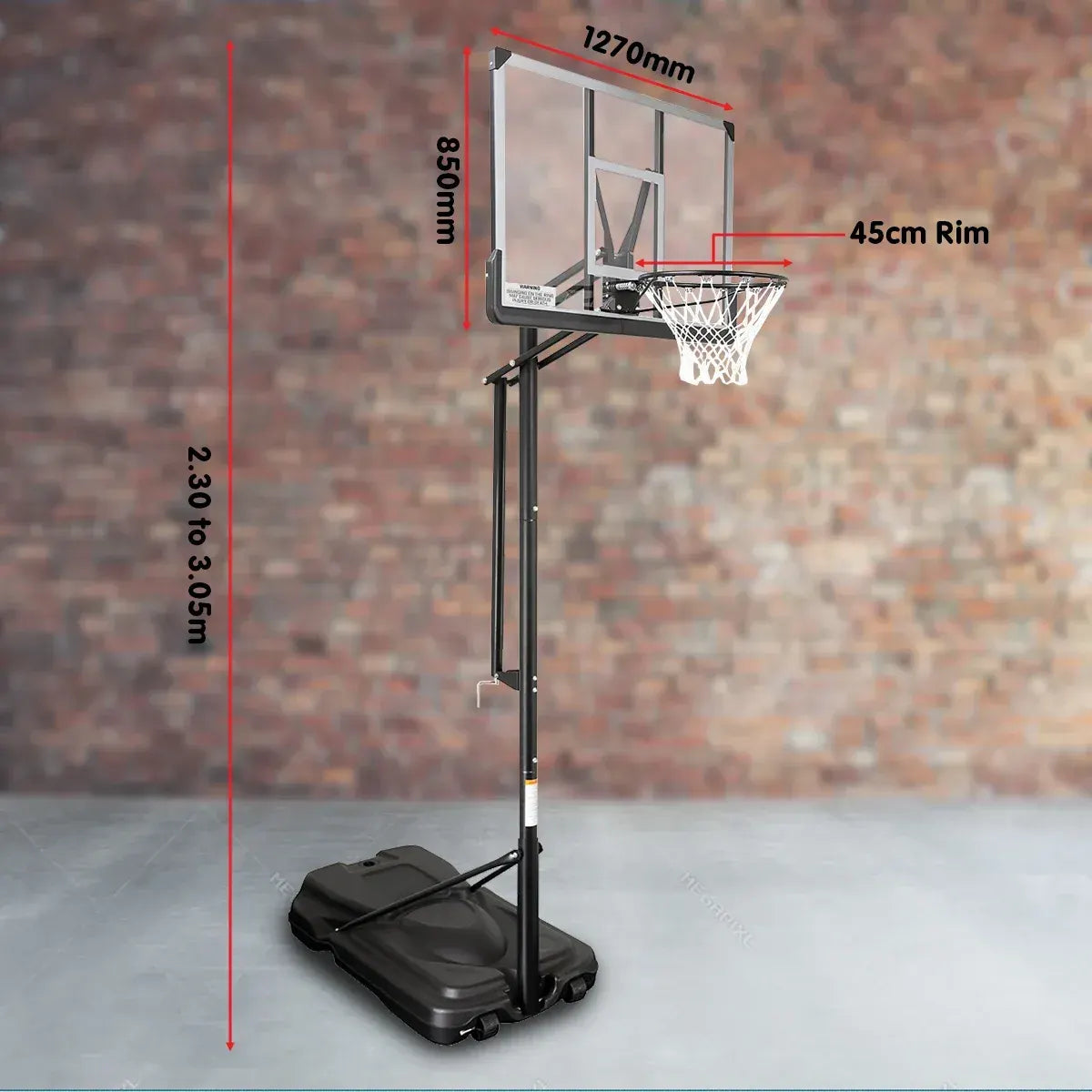Kahuna 50 Portable Basketball Hoop System Height Adjustable 3.05m Fibreglass Backboard Outdoor Stand Kids Adults - Image 6