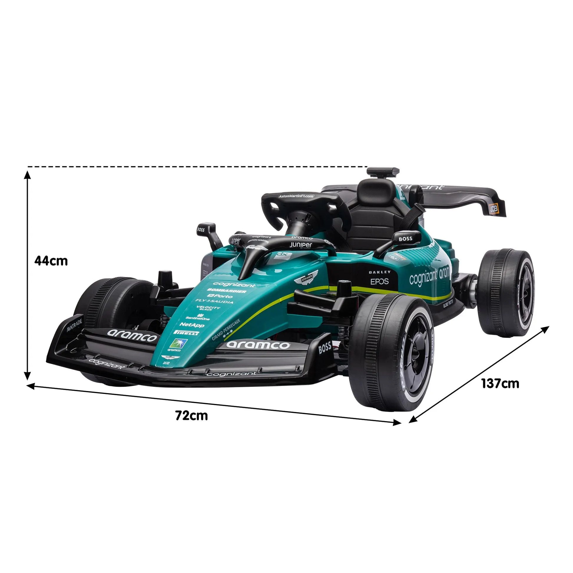 Kahuna Aston Martin Aramco F1 Licensed Electric Kids Ride On Race Car - Image 4