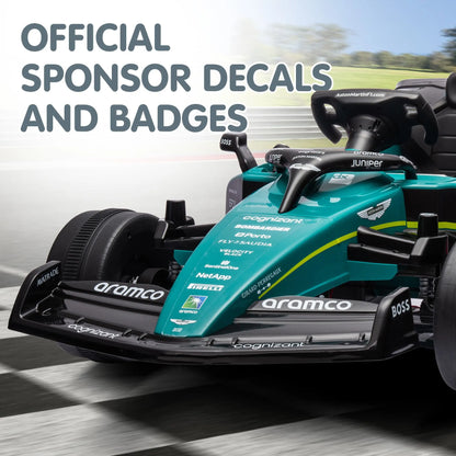 Kahuna Aston Martin Aramco F1 Licensed Electric Kids Ride On Race Car - Image 7