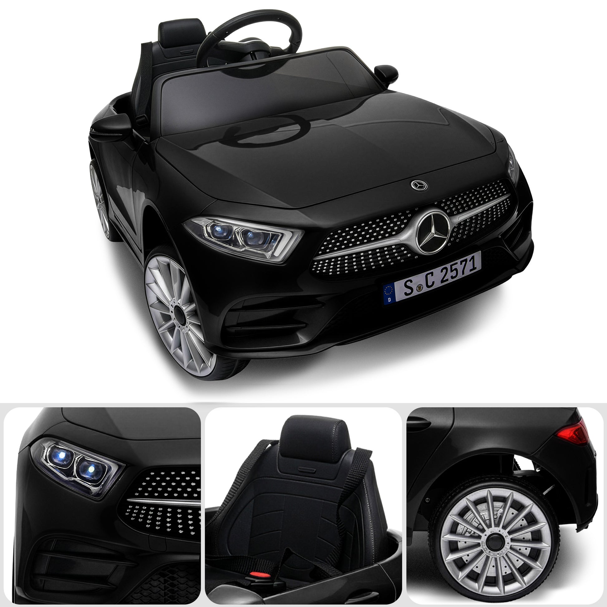 Kahuna Mercedes Benz CLS 350 Kids Electric Ride On Car with Remote Control - Black - Image 9