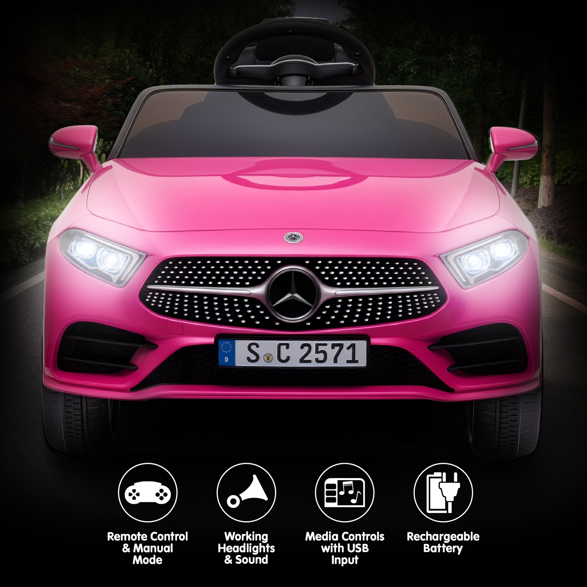Kahuna Mercedes Benz CLS 350 Kids Electric Ride On Car with Remote Control - Pink - Image 8
