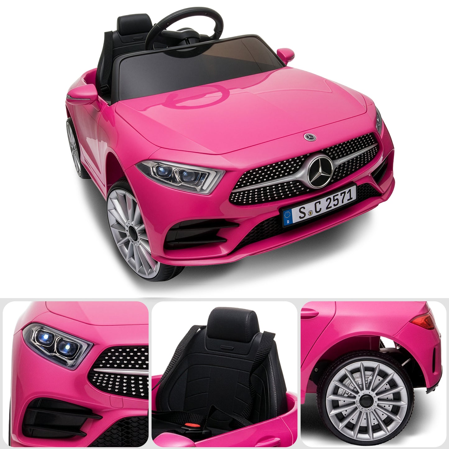 Kahuna Mercedes Benz CLS 350 Kids Electric Ride On Car with Remote Control - Pink - Image 9