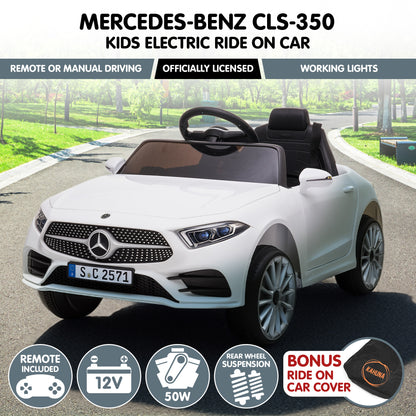Kahuna Mercedes Benz CLS 350 Kids Electric Ride On Car with Remote Control - White - Image 3
