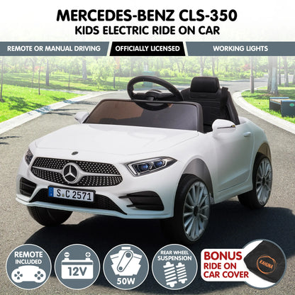 Kahuna Mercedes Benz CLS 350 Kids Electric Ride On Car with Remote Control - White - Image 3