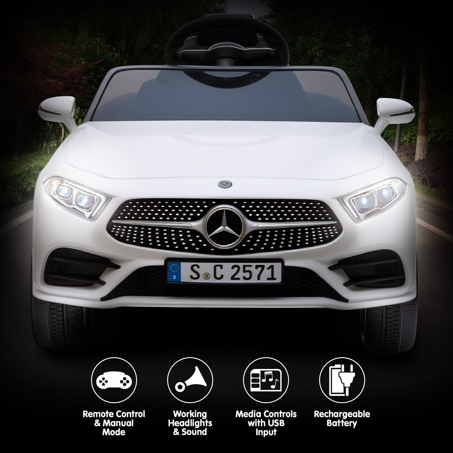 Kahuna Mercedes Benz CLS 350 Kids Electric Ride On Car with Remote Control - White - Image 8
