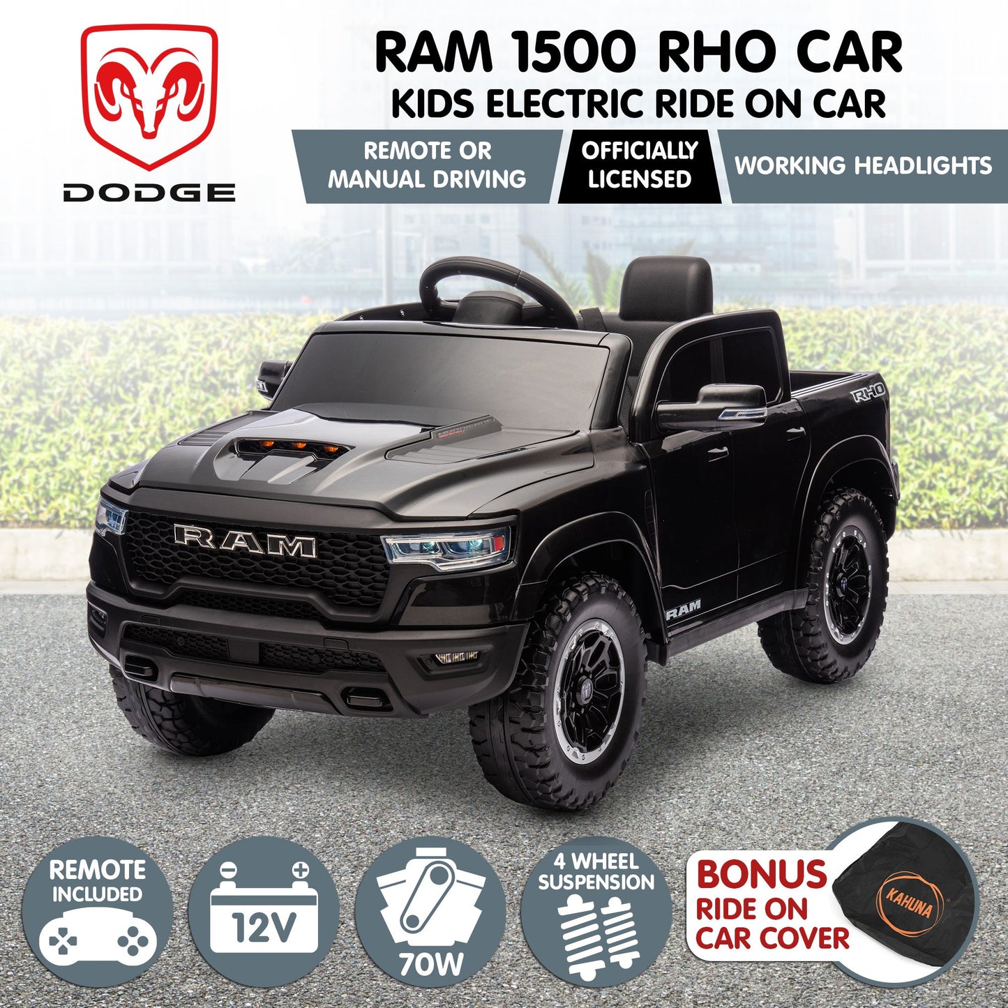 Kahuna Ram 1500 RHO Kids Electric Ride On Car with Remote Control - Image 2