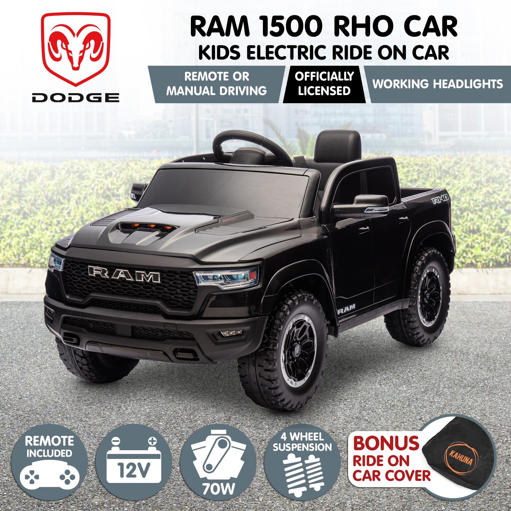 Kahuna Ram 1500 RHO Kids Electric Ride On Car with Remote Control - Image 2