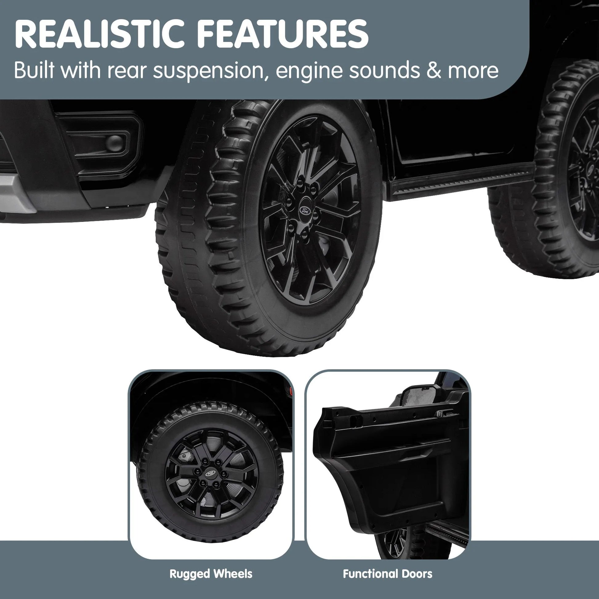 Kahuna Ford Ranger Electric Kids Ride On Car - Black - Image 8
