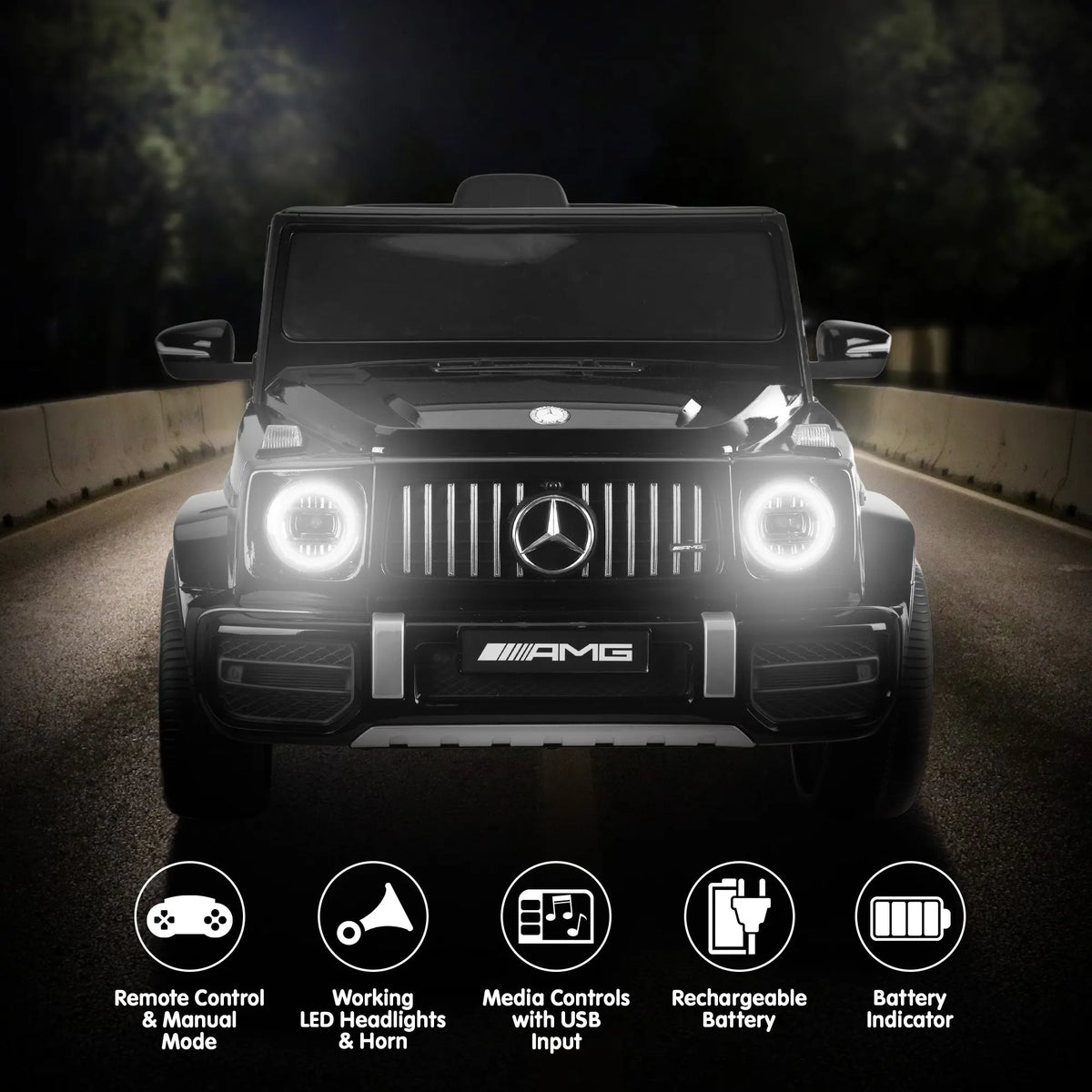 Kahuna Mercedes Benz AMG Licensed G63 Kids Electric Ride On Car Remote Control Dual 25W Motors Music Player LED Lights - Image 8