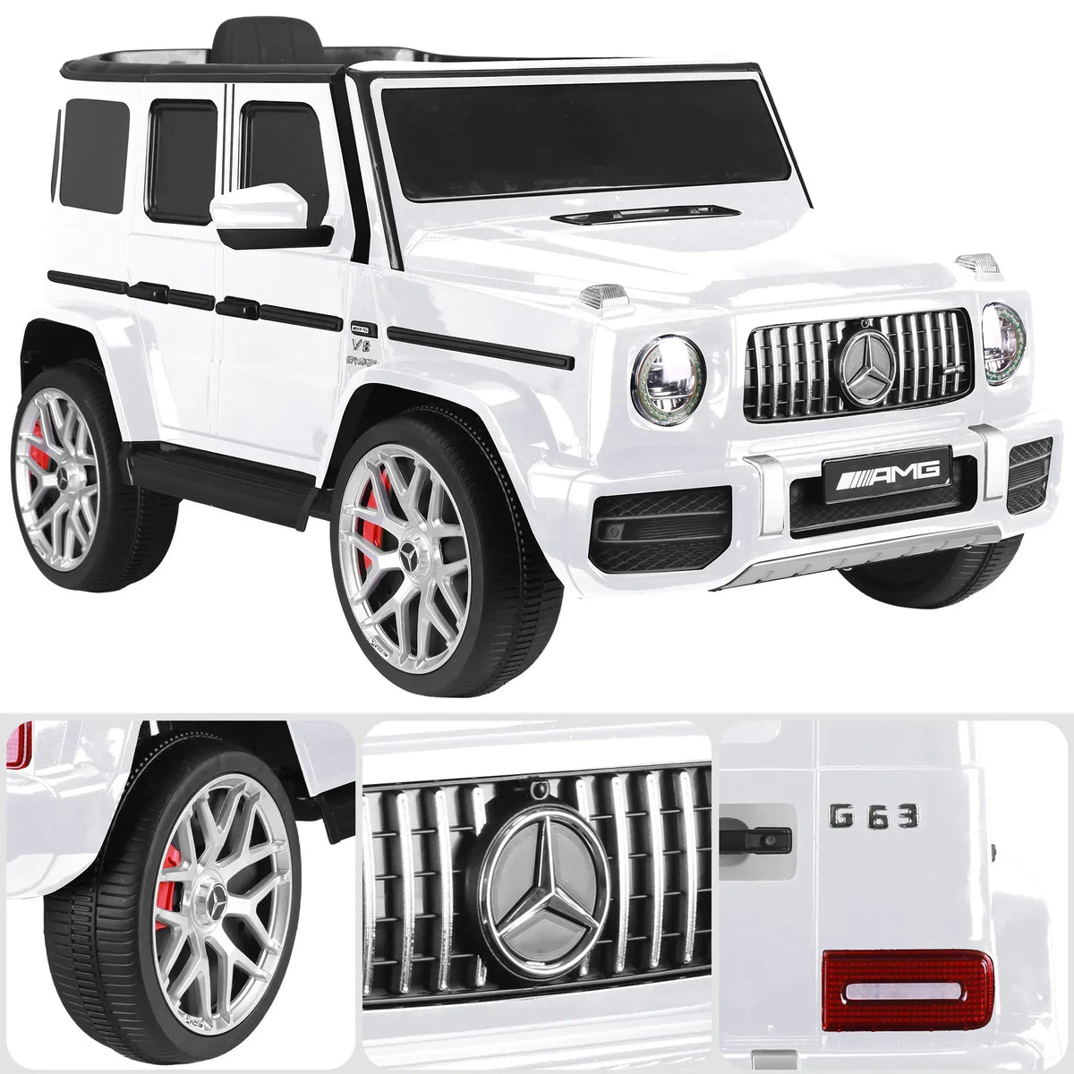 Kahuna Mercedes Benz AMG G63 Kids Electric Ride On Car w/ Remote Control - White - Image 7