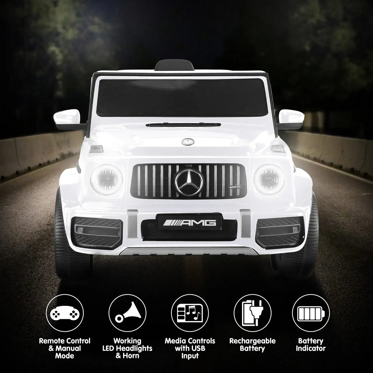 Kahuna Mercedes Benz AMG G63 Kids Electric Ride On Car w/ Remote Control - White - Image 8