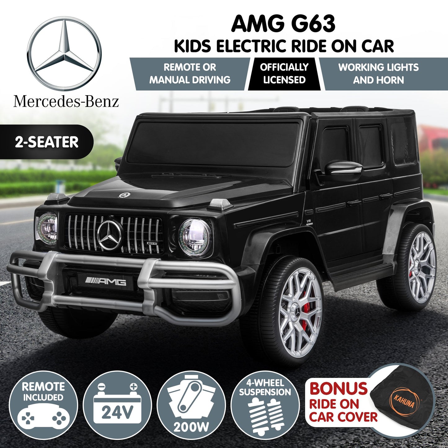 Kahuna Mercedes Benz AMG G63 Kids Electric Two Seater Ride On Car with Remote Control - Image 2