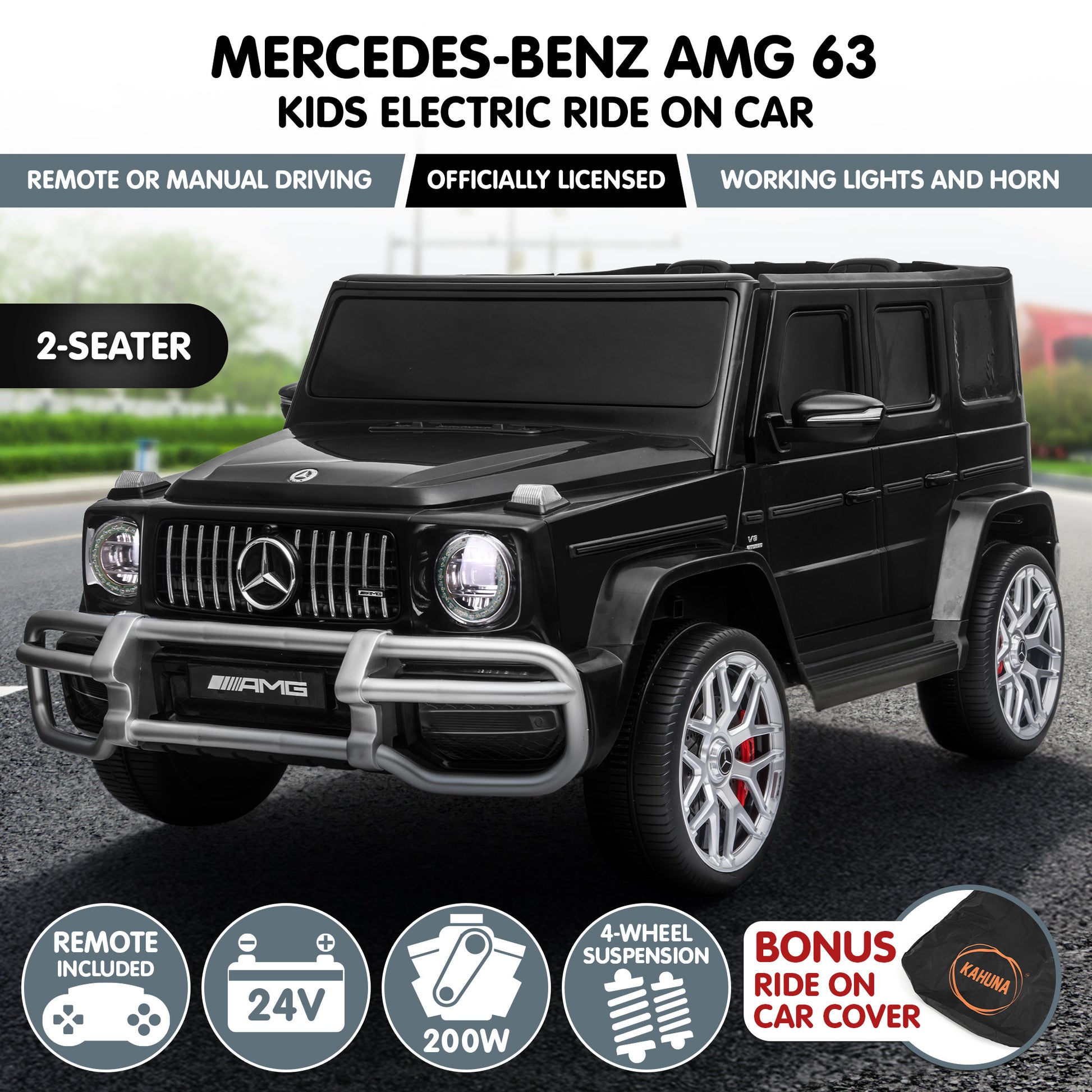 Kahuna Mercedes Benz AMG G63 Kids Electric Two Seater Ride On Car with Remote Control - Image 3