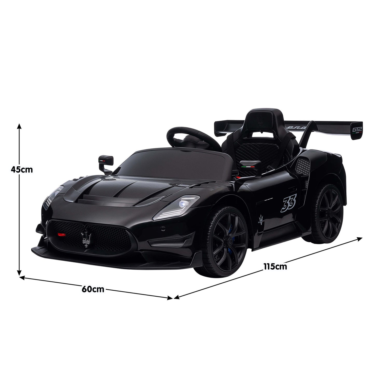 Kahuna Maserati MC20 GT2 Licensed Electric Kids Ride On Race Car Black - Image 3
