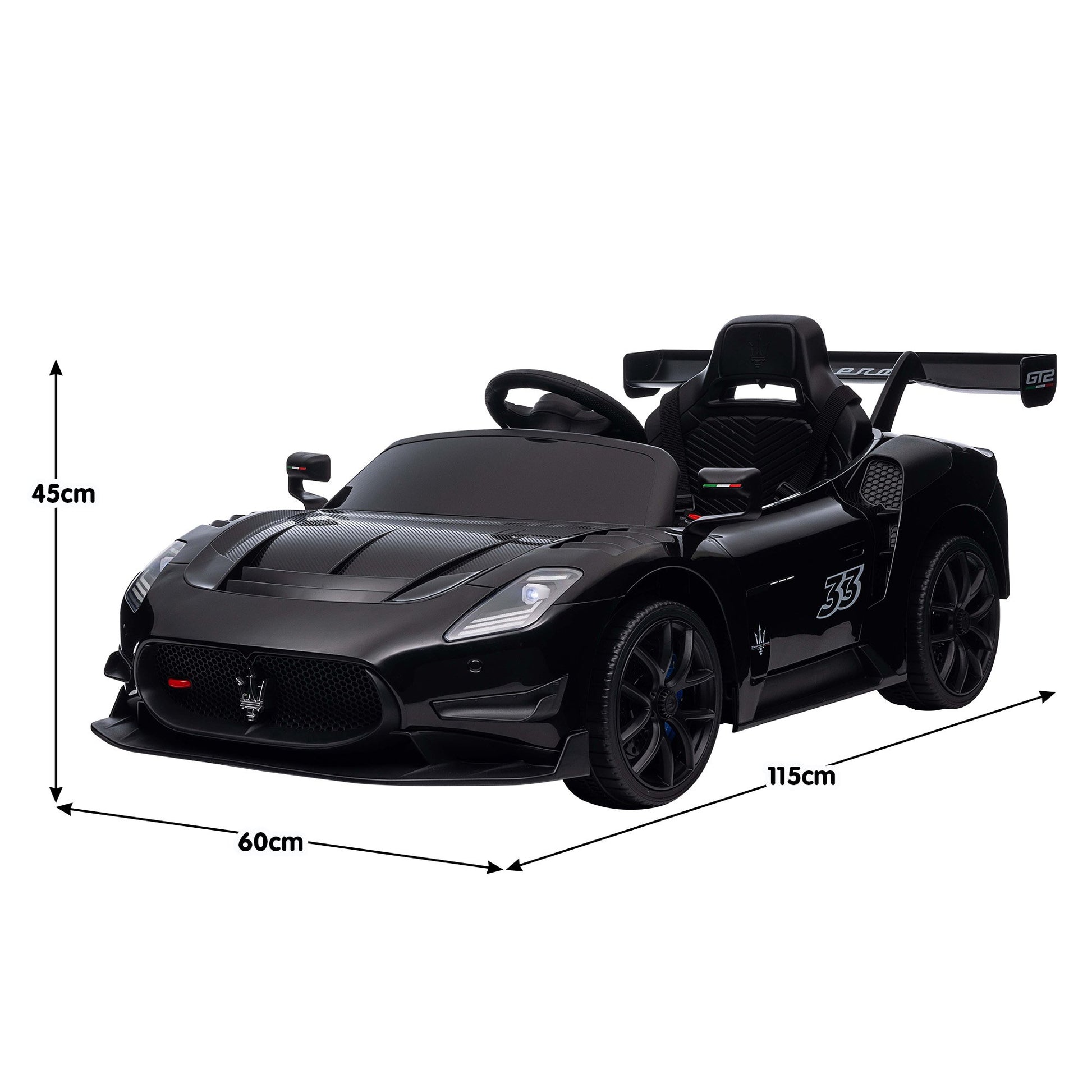 Kahuna Maserati MC20 GT2 Licensed Electric Kids Ride On Race Car Black - Image 3