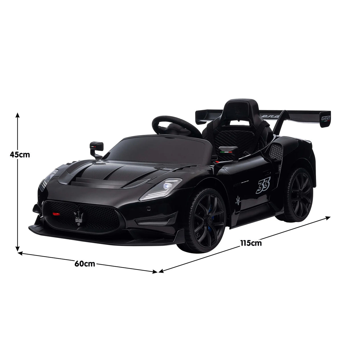 Kahuna Maserati MC20 GT2 Licensed Electric Kids Ride On Race Car Black - Image 3