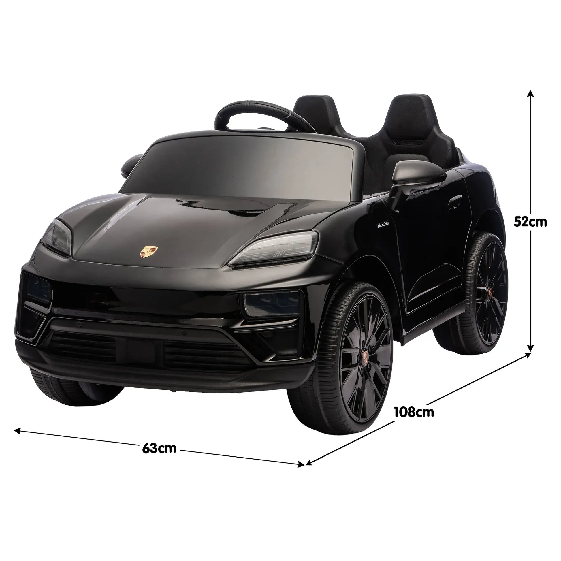 Kahuna Black Porsche Macan Turbo EV Kids Ride On Car 12V Electric Car - Image 3