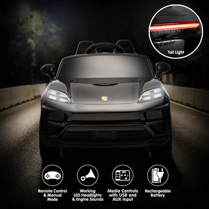 Kahuna Black Porsche Macan Turbo EV Kids Ride On Car 12V Electric Car - Image 4
