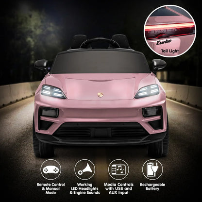 Kahuna Pink Porsche Macan Turbo EV Kids Ride On Car 12V Electric Car - Image 4