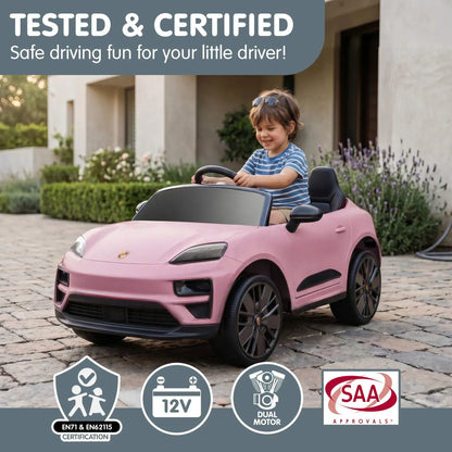 Kahuna Pink Porsche Macan Turbo EV Kids Ride On Car 12V Electric Car - Image 7