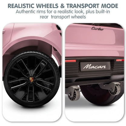 Kahuna Pink Porsche Macan Turbo EV Kids Ride On Car 12V Electric Car - Image 8