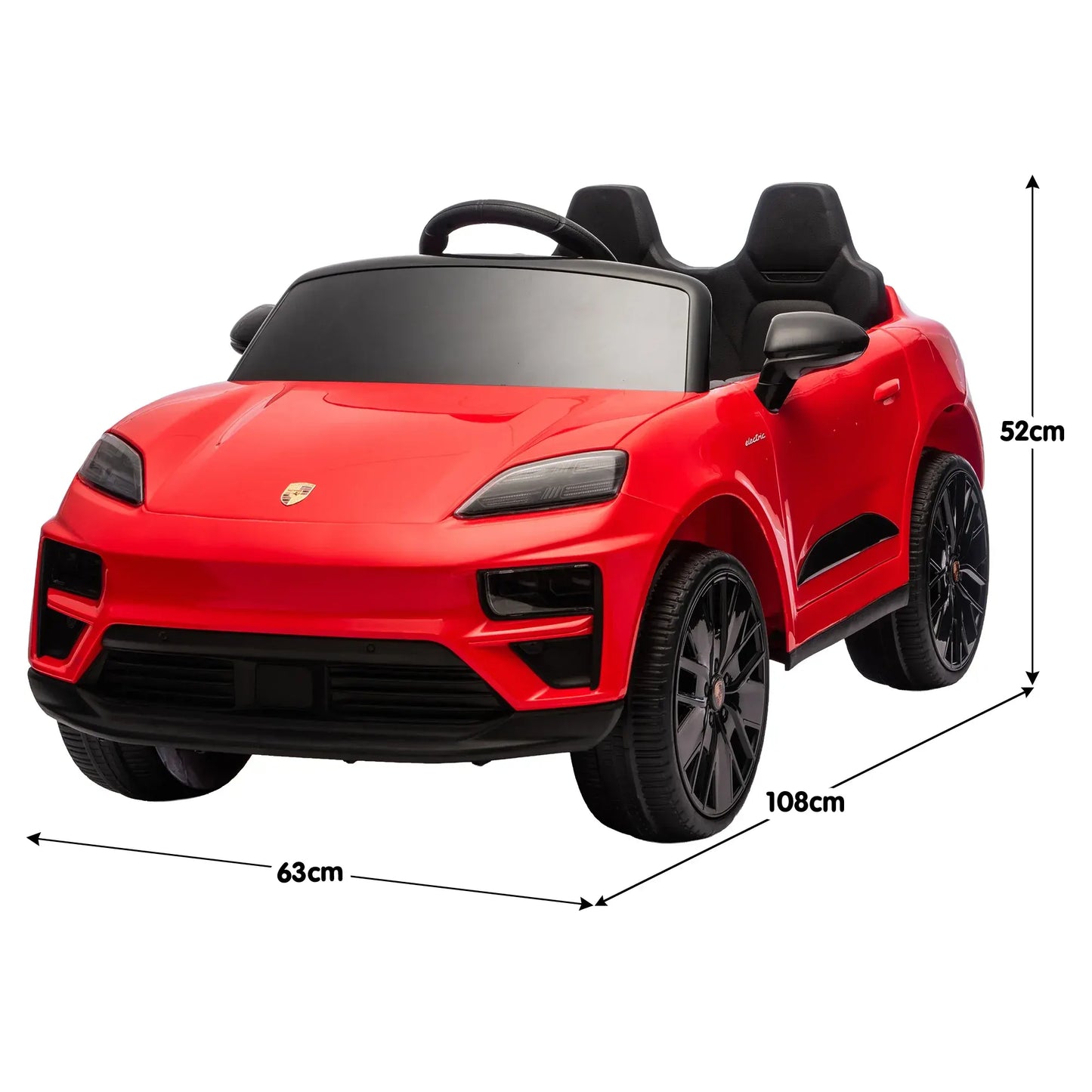 Kahuna Red Porsche Macan Turbo EV Kids Ride On Car 12V Electric Car - Image 3