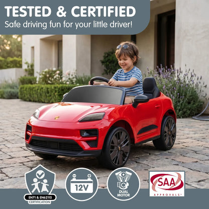 Kahuna Red Porsche Macan Turbo EV Kids Ride On Car 12V Electric Car - Image 7