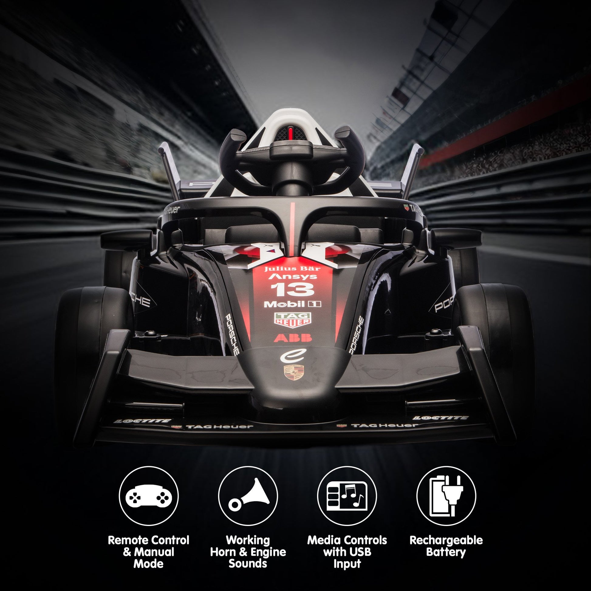 Kahuna Porsche Formula E Kids Electric Ride-on Car With Remote Control - Image 7