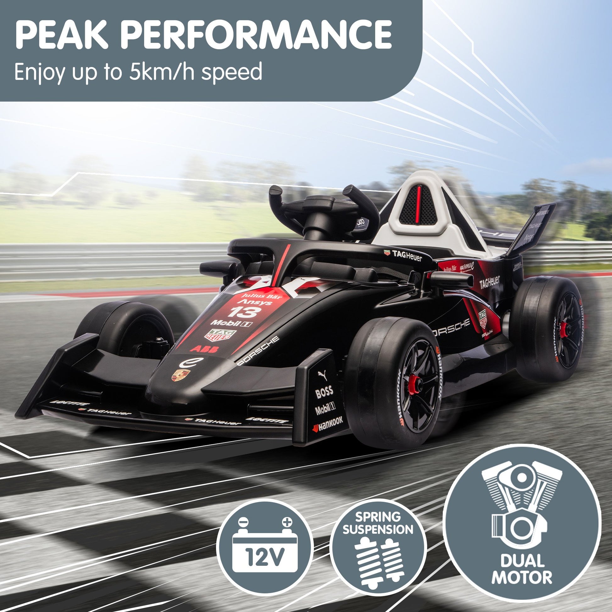 Kahuna Porsche Formula E Kids Electric Ride-on Car With Remote Control - Image 9