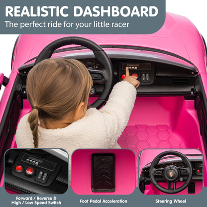 Kahuna Porsche Taycan Turbo S Kids Electric Ride On Car w/Remote Control 90W Four Wheel Suspension 2 Seater w/Seat Belt - Image 9