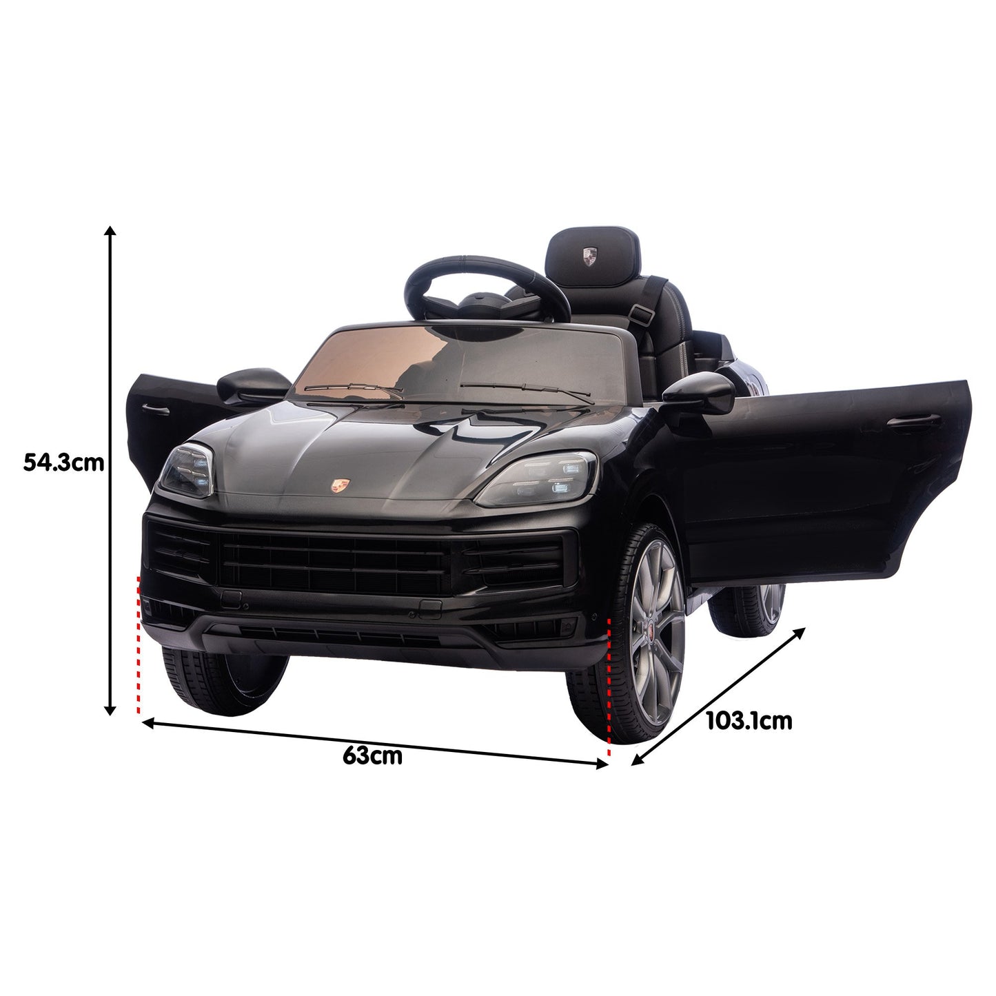 Kahuna Porsche Cayenne E Hybrid Coupe Licensed Kids Electric Ride On Car w/Remote Control 50W Dual Motors Speed Settings - Image 5