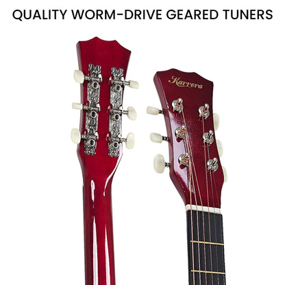 Karrera 38in Cutaway Acoustic Guitar with guitar bag - Natural - Image 8